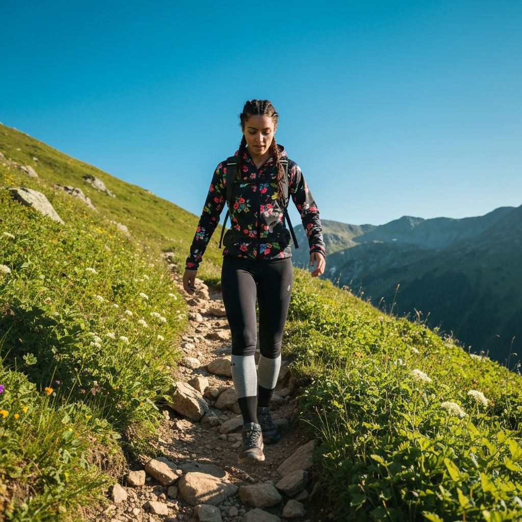 Person hiking in nature