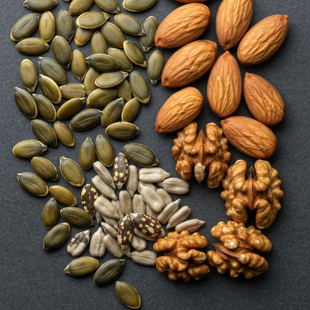 Various seeds and nuts assortment